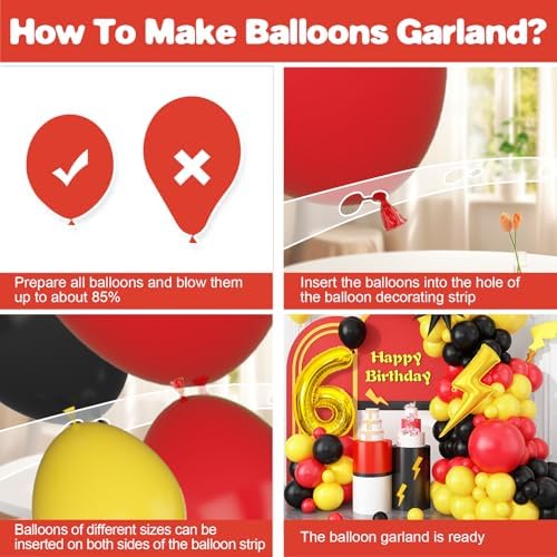 6th Birthday Balloon Arch Kit with Number 6 Decorations