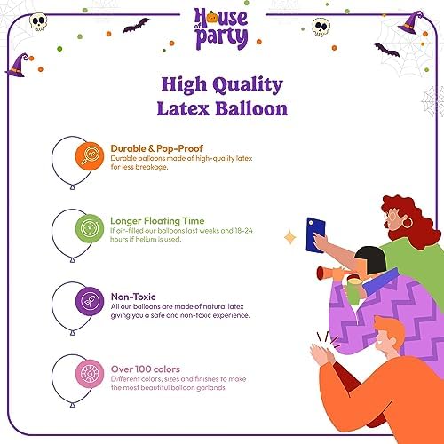 HOUSE OF PARTY Halloween Balloon Arch Kit 80 Pcs - 5101218 Inch Balloons