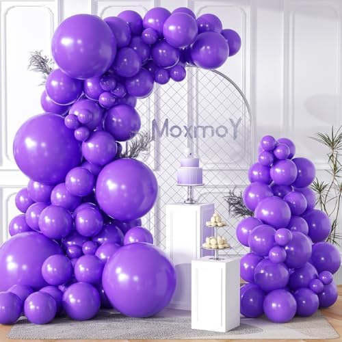 102 Purple Balloons 18In 12In 10In 5In Party Decoration Kit