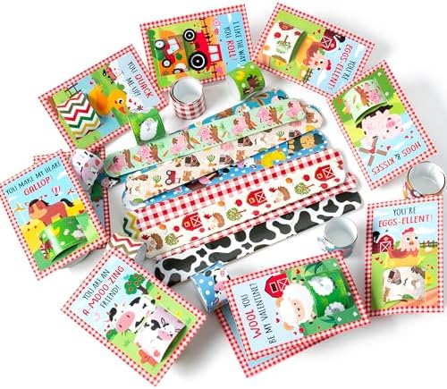 Haooryx Valentines Day Farm Animal Party Favors 28 Pack