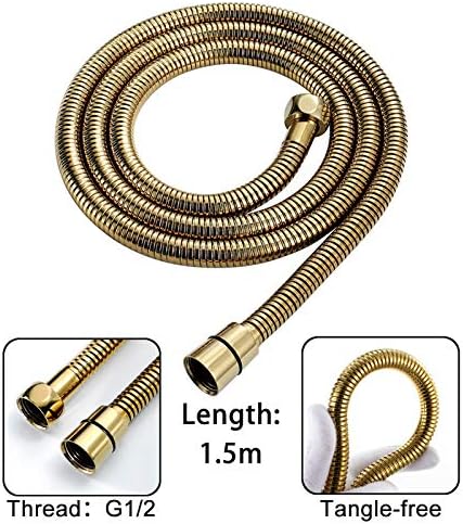 Titanium Gold Handheld Shower Head Set with 3 Spray Modes