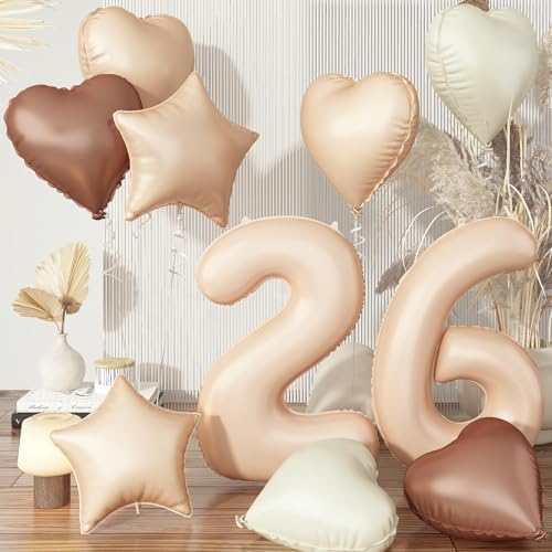 Govpy Cream 26 Balloons Set for Birthday Party Decoration