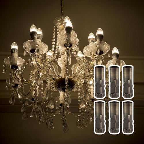Yibuy 1 Dia 3 High Chandelier Light Cover Sleeves Bronze Set of 6