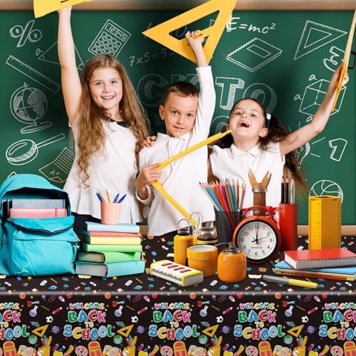 3 PCS Back to School Tablecloth 108x54 inches