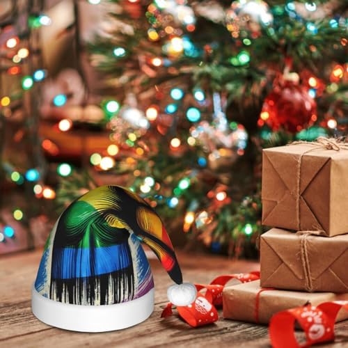 Augenstern Christmas Hat Gay Pride Rainbow Santa Hat Unisex