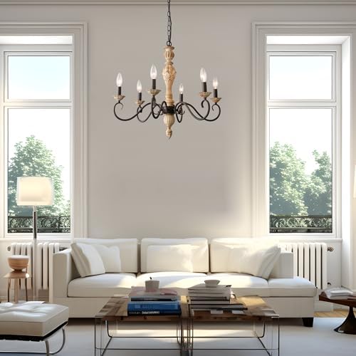 Rustic French Country 6-Light Chandelier