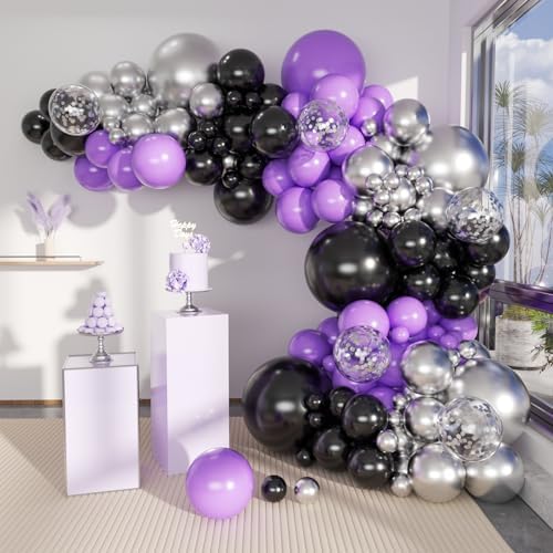102 Purple Balloons 18In 12In 10In 5In Party Decoration Kit