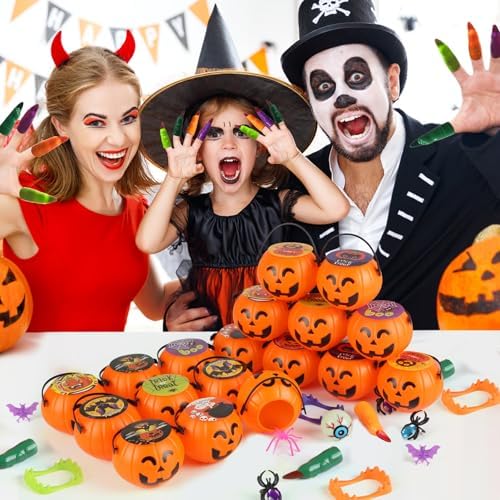 LEASEN 144 Pcs Halloween Party Favors for Kids