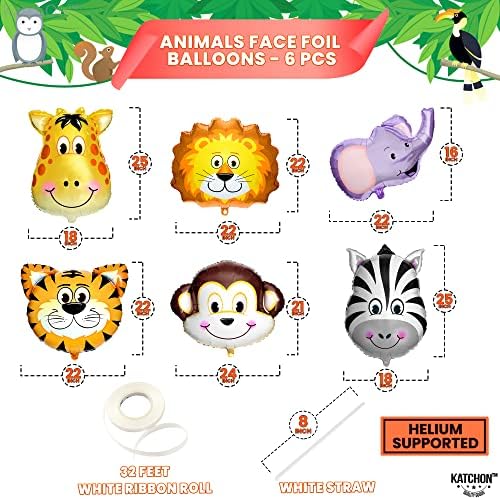 KatchOn Safari Jungle Animal Balloons Pack of 6