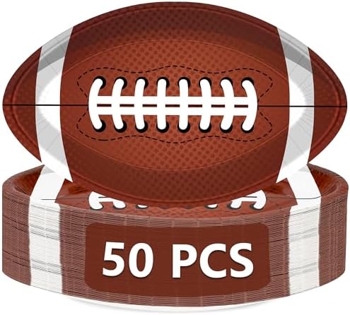 QZYL 50PCS Football Shaped Paper Plates