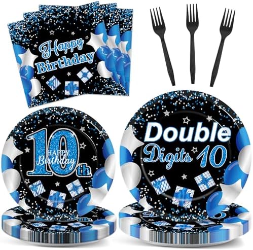 Qyeahkj 100 Pcs 10th Birthday Decorations for Boys