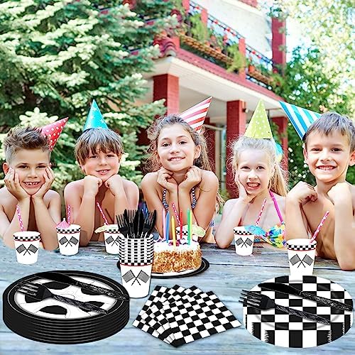 144PCS Racing Car Party Tableware Set for Boys Serve 24