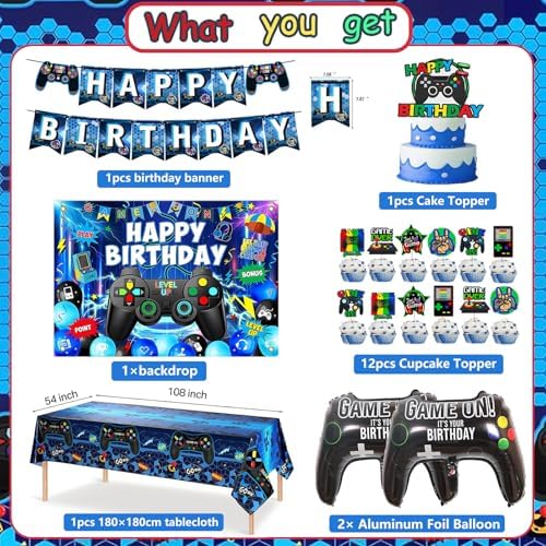 Game Party Decor Set for Boys and Adults