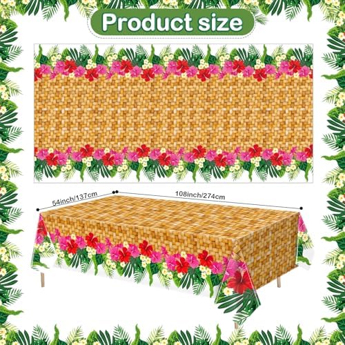 2 Pcs Hawaiian Luau Party Table Cover 54 x 108 Inches