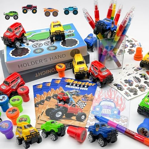 Cinrobiye 72 Pcs Monster Truck Party Favors Set