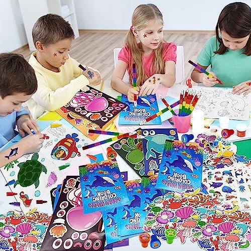 Cinrobiye 72 Pcs Ocean Party Favors Set