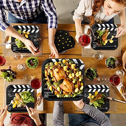 Patelai 100 Pcs Movie Night Plates and Napkins Set