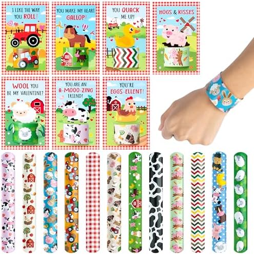 Haooryx Valentines Day Farm Animal Party Favors 28 Pack