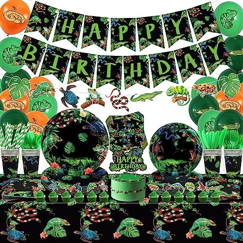 KEFAN Reptile Party Decorations Set for 20