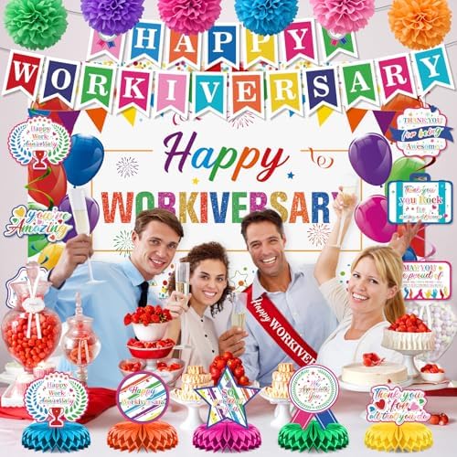 Happy Work Anniversary Decorations Set