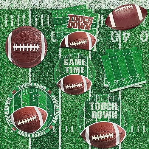 144 PCS Football Party Supplies Set for 48 Guests