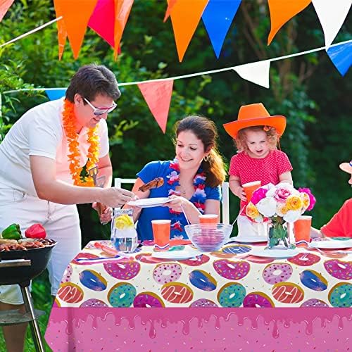 PHOGARY Donut Themed Tablecloth for Parties