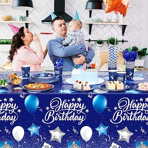 Norme 176 Pcs Navy Blue Birthday Tableware Set
