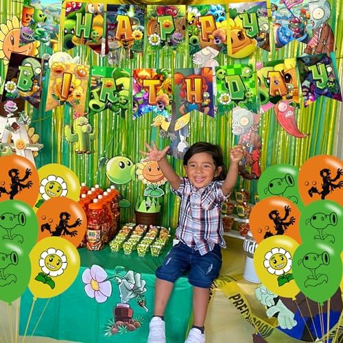 ELZEM Plants Game Party Decorations Set