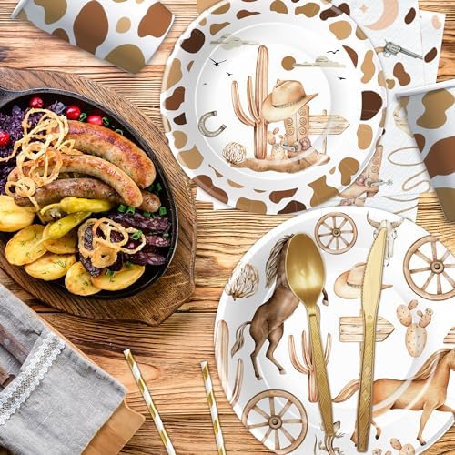 Western Cowboy Birthday Tableware Set for 24 Guests