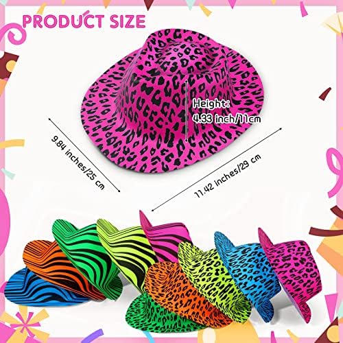 50 Piece Animal Print Neon Party Hats for Kids Adults