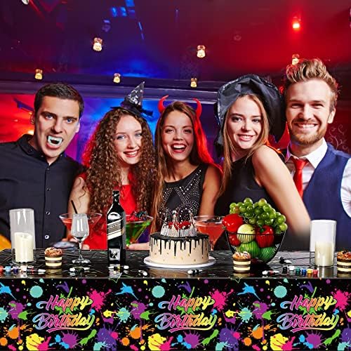 3 Pcs Neon Glow Tablecloth for Birthday Party