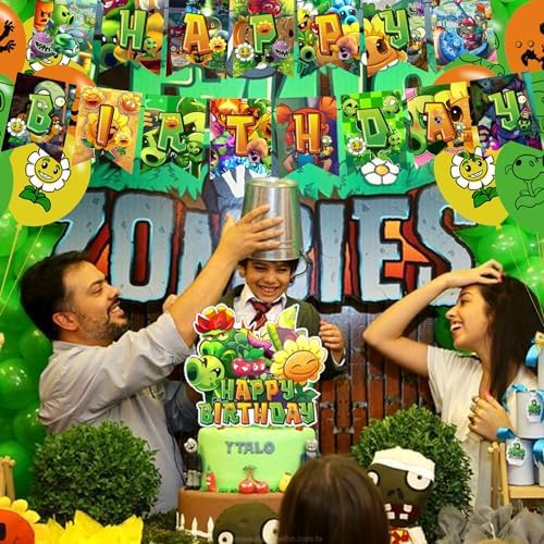 ELZEM Plants Game Party Decorations Set