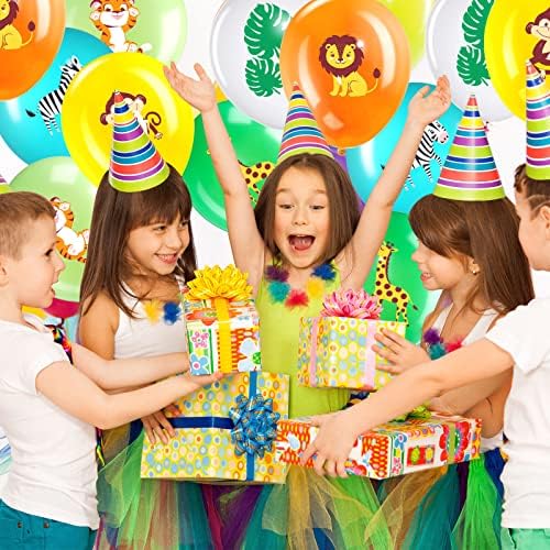Zomiboo 36 Pcs Jungle Safari Balloons Animal Theme Decorations