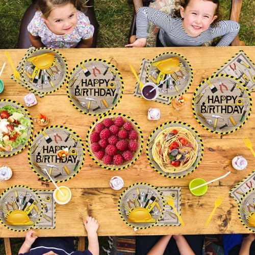 Grencian 96 Pc Handyman Tools Party Plates Set