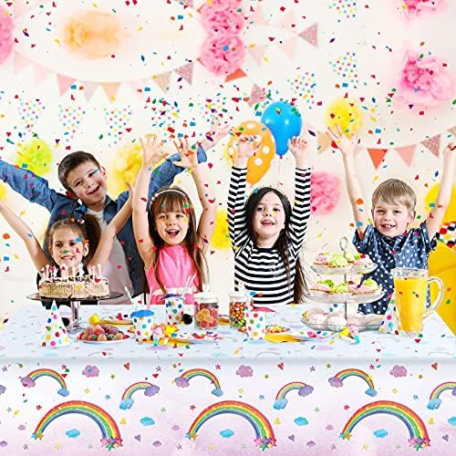 Tegeme Rainbow Tablecloths 108x54 Inches 3 Pcs