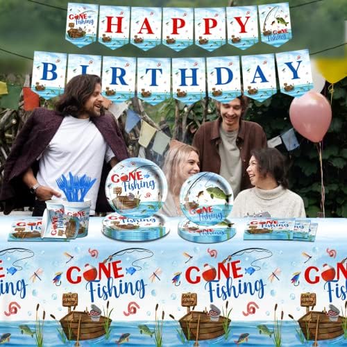 142 Pcs Gone Fishing Party Tableware Set