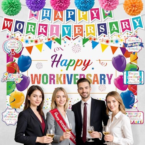 Happy Work Anniversary Decorations Set