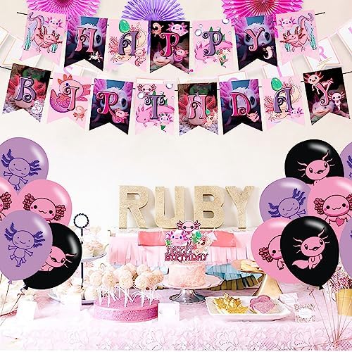 Pink Axolotl Birthday Decorations Set