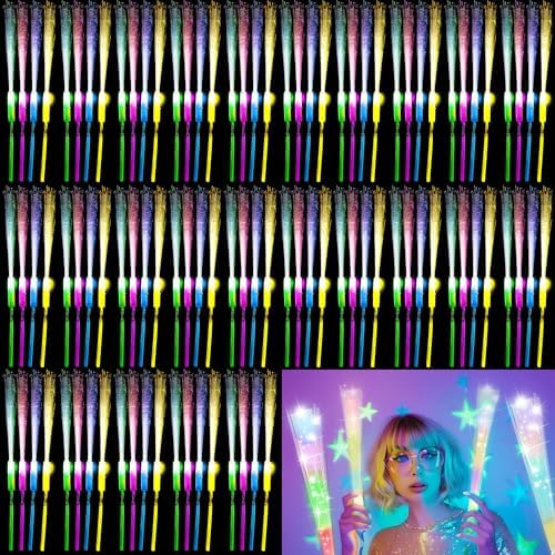 100 Pcs LED Fiber Optic Wand Glow Sticks