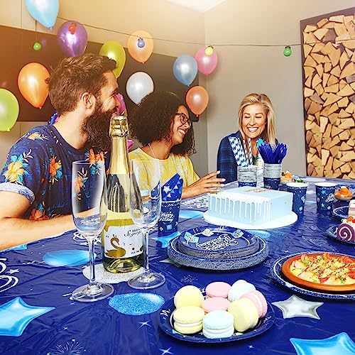 Norme 176 Pcs Navy Blue Birthday Tableware Set
