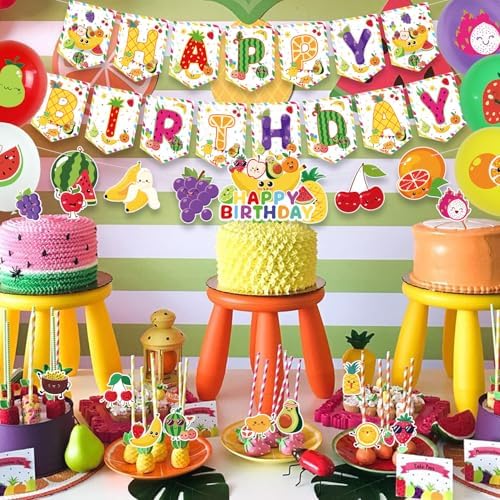 Fruit Party Decorations with Balloons and Banners