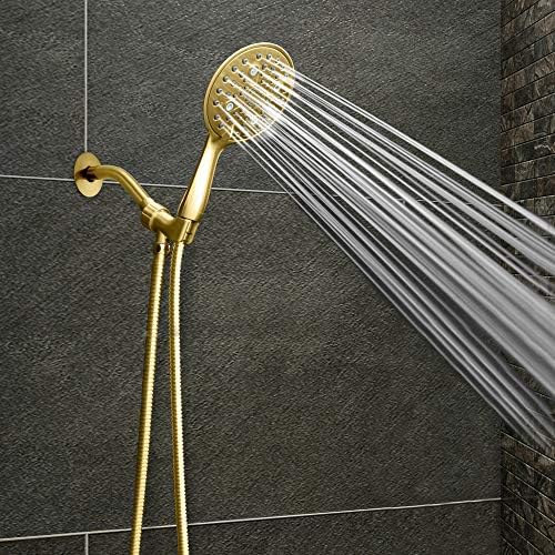 Elite ImperialShine Gold Finish Handheld Showerhead with 6 Faceplate and 6 Spray Settings