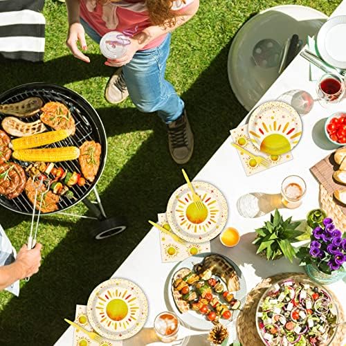 96 Piece Boho Sun Party Tableware Set
