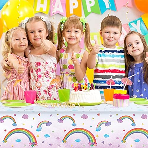 Tegeme Rainbow Tablecloths 108x54 Inches 3 Pcs