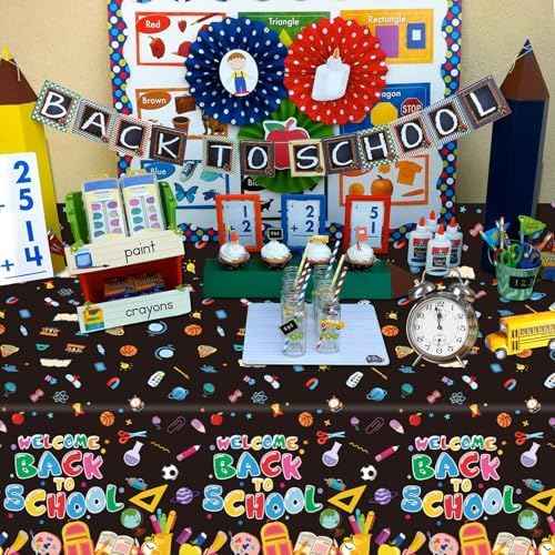 3 PCS Back to School Tablecloth 108x54 inches
