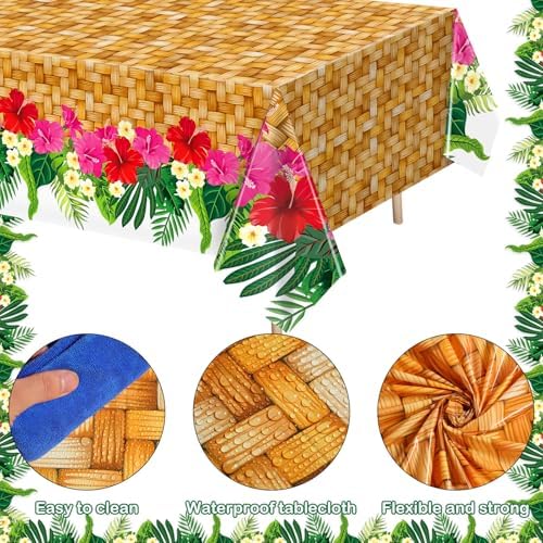 2 Pcs Hawaiian Luau Party Table Cover 54 x 108 Inches