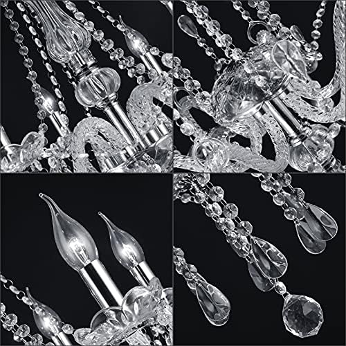Panghuhu88 10 Light Crystal Chandelier Modern Elegant Pendant Ceiling Fixture