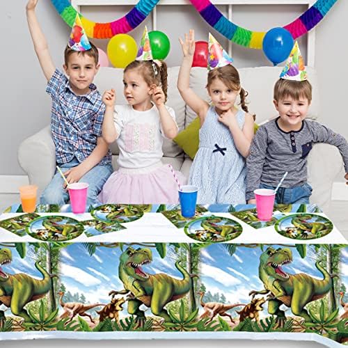OULUN Tyrannosaurus Rex Party Plates Set 20 Plates 20 Napkins Tablecloth
