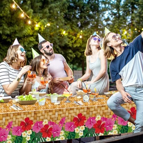 2 Pcs Hawaiian Luau Party Table Cover 54 x 108 Inches