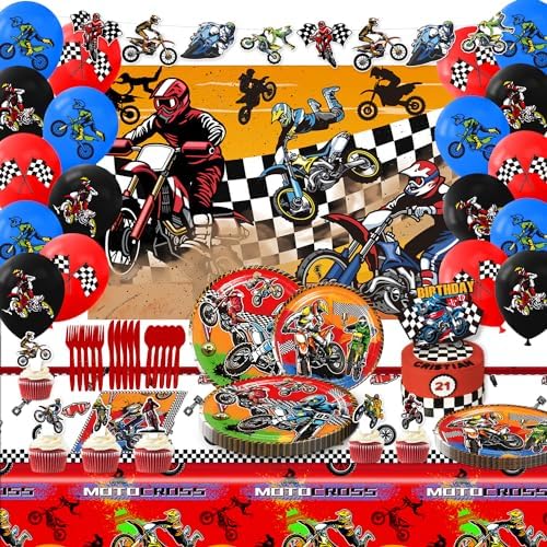 Heidaman Dirt Bike Party Decor Set for Boys